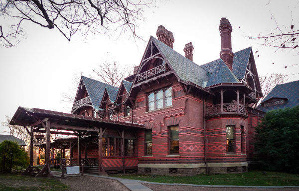 Mark Twain House in the USA, with its red exterior and eclectic look