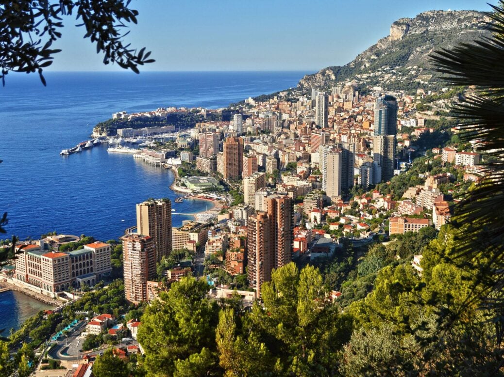 41957380 - view of the city of monaco. french riviera