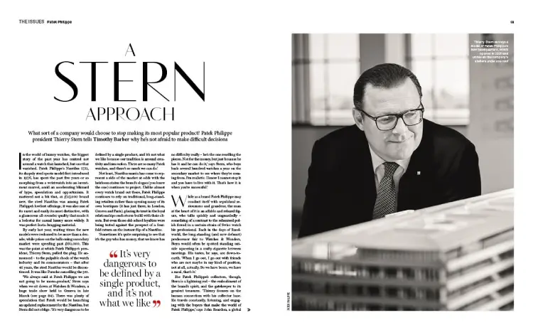 Thierry Stern exclusive interview with Spear's Magazine