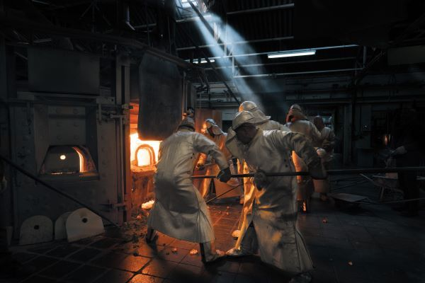 Clay oven taken out of Lalique furnace