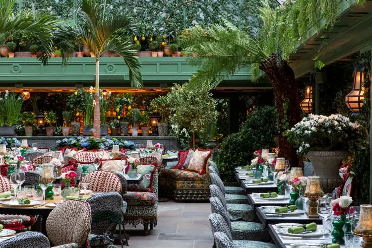 leafy garden terrace at Annabel's London