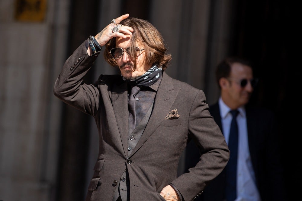 defamation uk: Johnny Depp outside London's High Court / Image: Shutterstock 