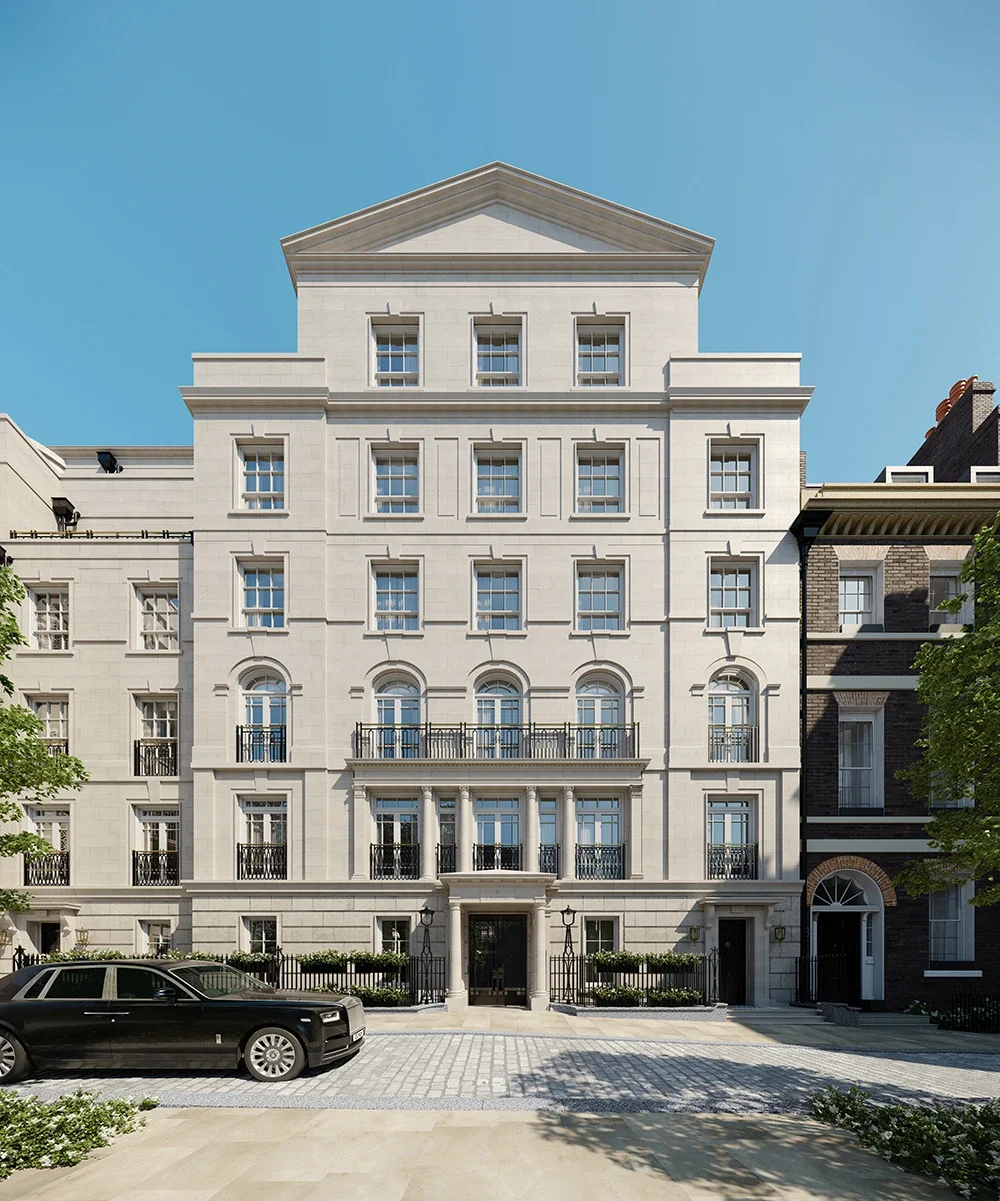 1 Mayfair, Audley Square Elevation, Designed by Robert A.M. Stern Architects (RAMSA) Credit_ Caudwell