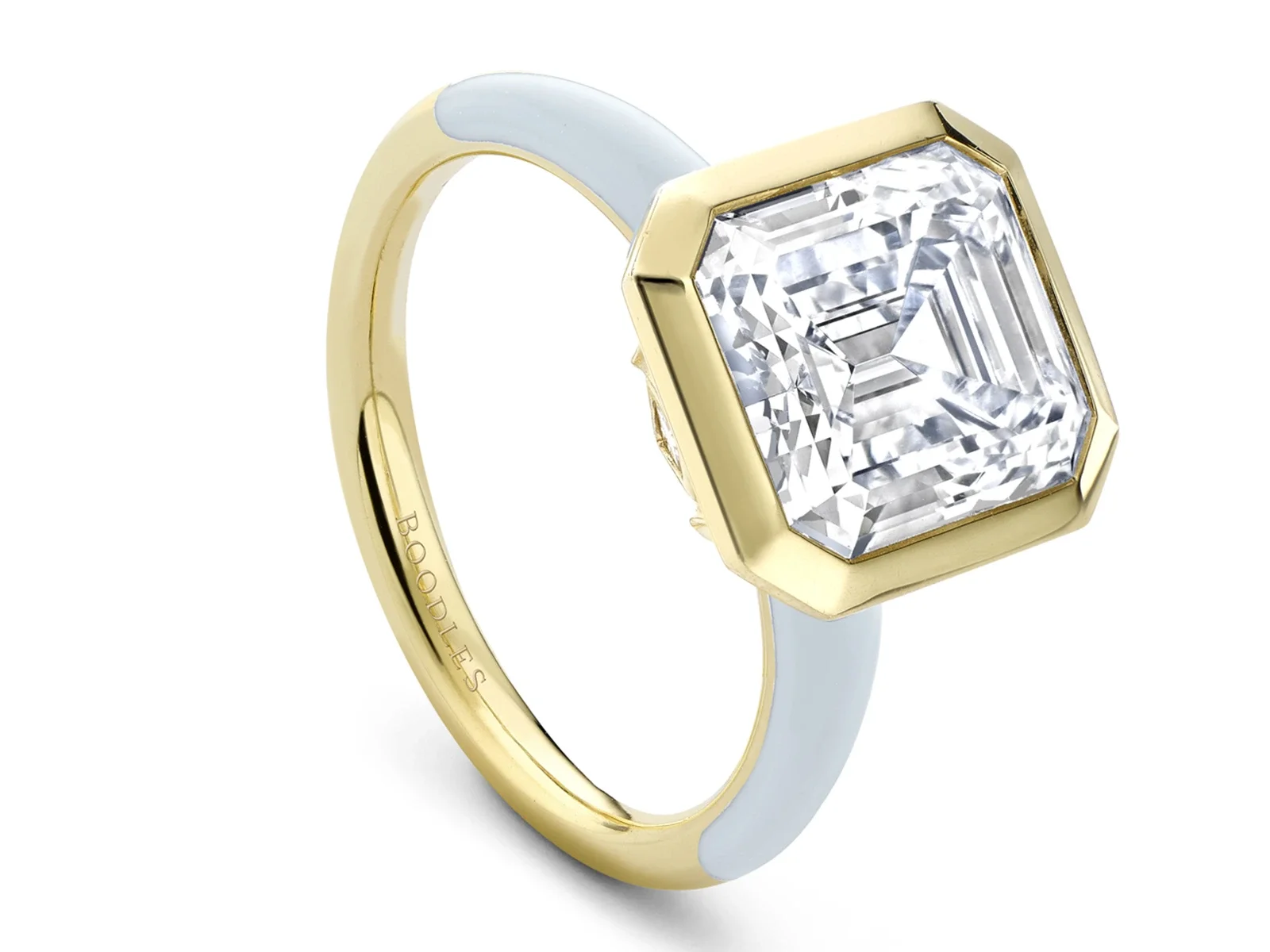 Boodles Florentine Large Blue Enamel luxury diamond engagement Ring
