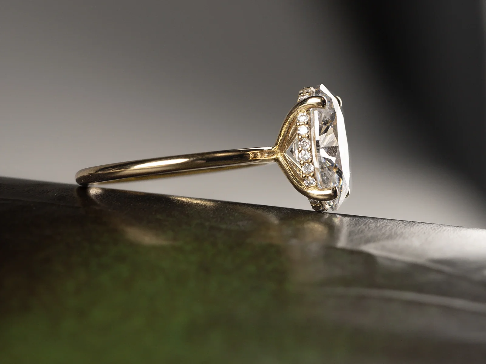 Or & Elle Oval Luxury Engagement Ring with Hidden Halo of Diamonds - Or & Elle - or-ell.com