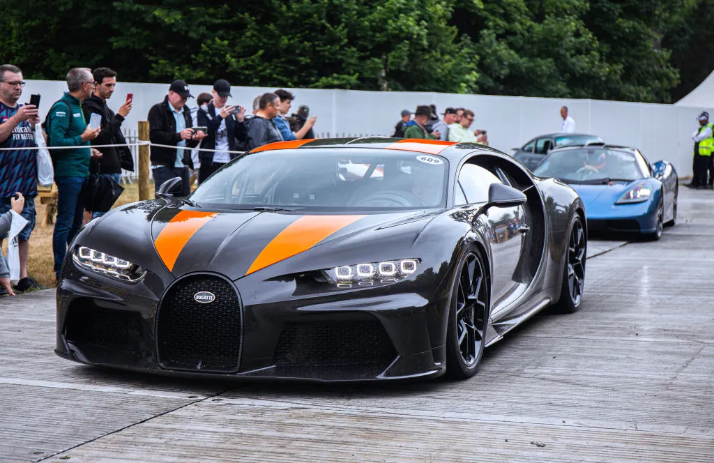 The Bugatti Chiron 300+ seen at Goodwood Festival of Speed 2022 in Chichester, England.
