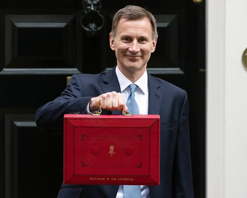 Autumn Statement Jeremy Hunt announcing the spring budget outside 10 Downing Street on 15 March 2023