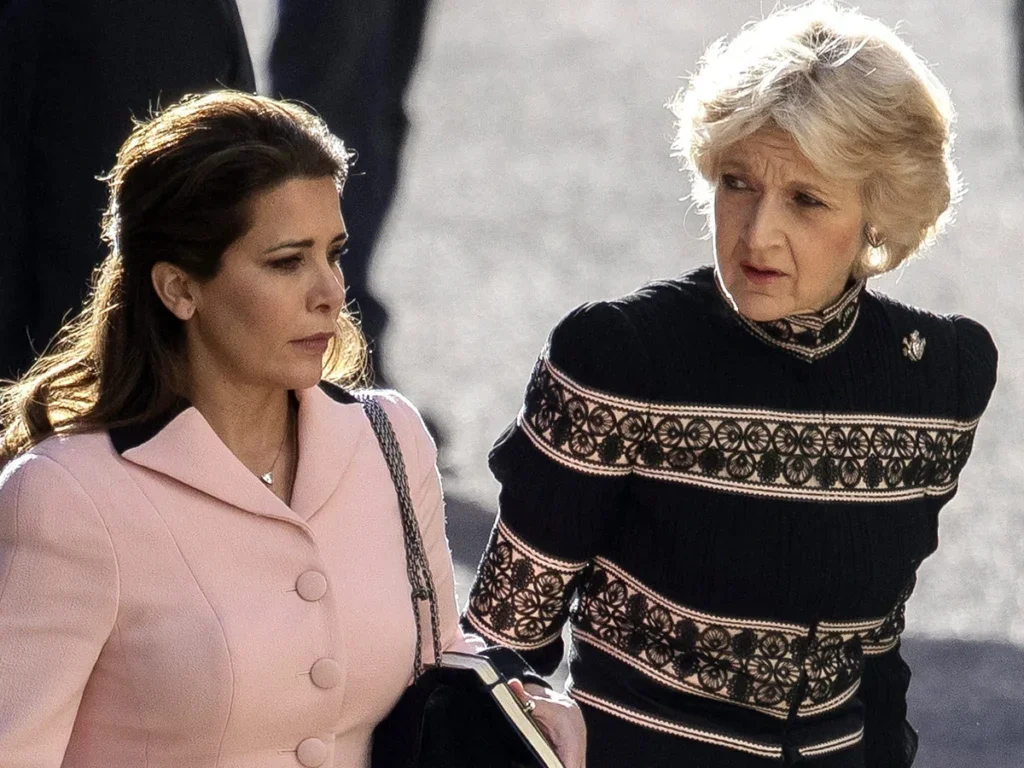 Princess Haya Bint al-Hussein arrives at the High Court with her lawyer Fiona Shackleton