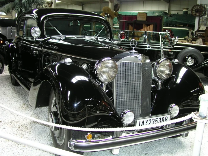 Black Mercedes-Benz 770K, one of Adolf Hitler's cars, in a car museum