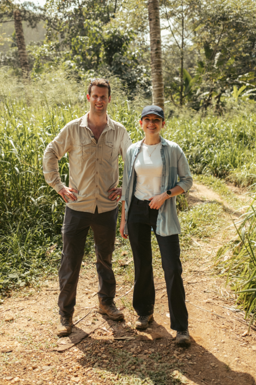 Blackacre founder Samuel Stirrat alongside head gemmologist, Laura Relph, in the Sri Lanka jungle on their latest expedition for exotic jewels