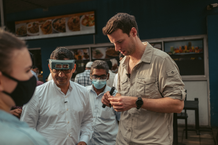 Founder Samuel Stirrat in the rough gem markets of Ratnapura, Sri Lanka