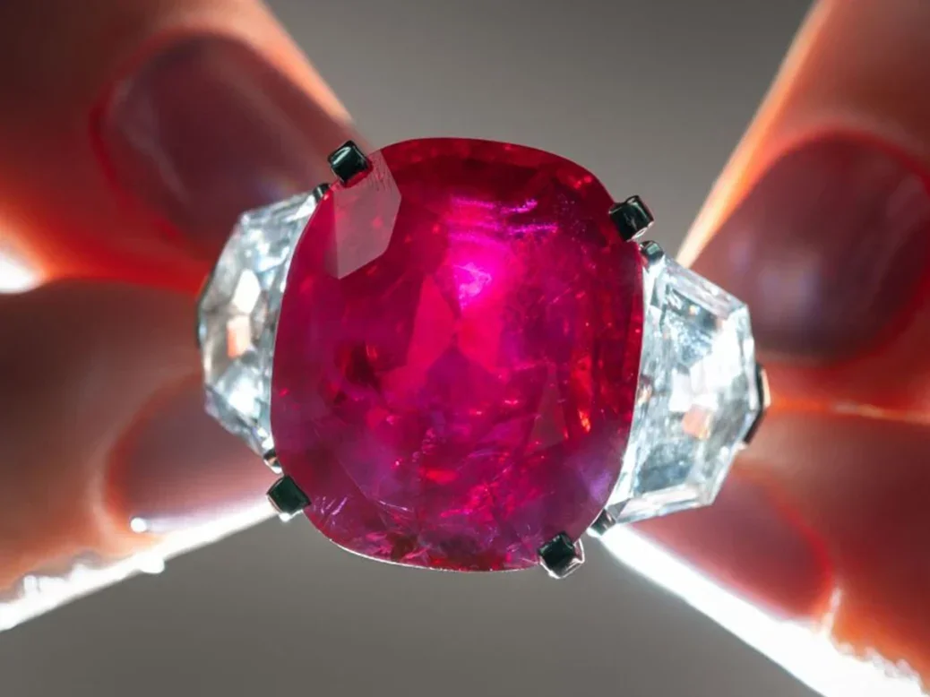 Heidi Horten jewellery sale: 'Sunrise Ruby', a rare Cartier ruby and diamond ring, that was tipped to fetch $14 million at the auction