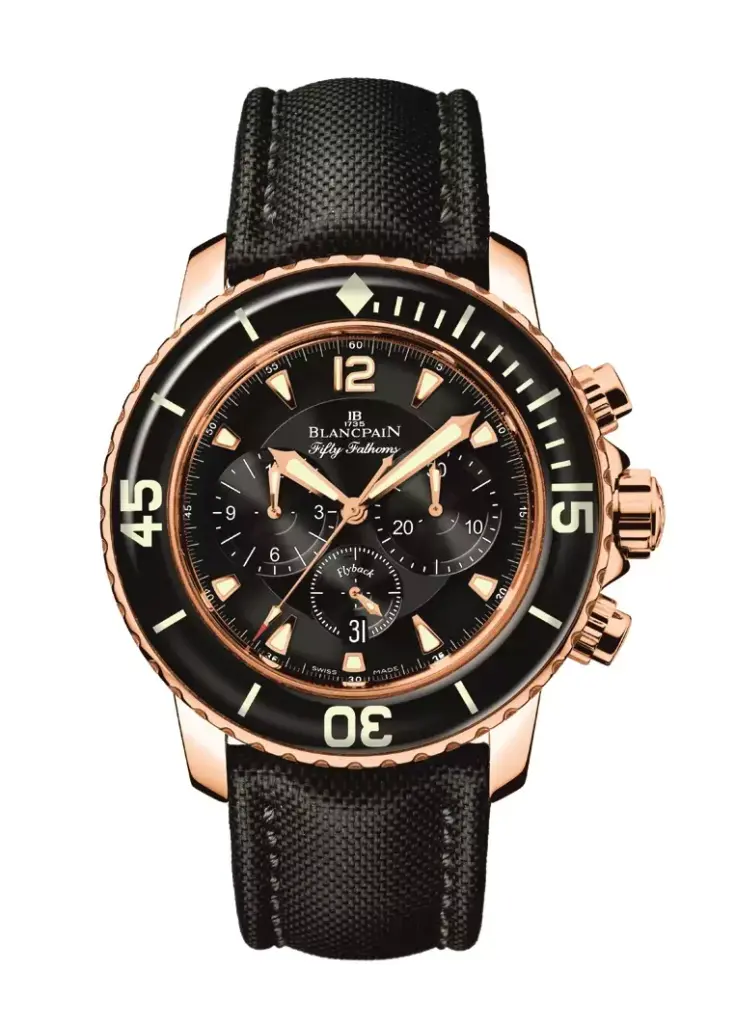 The Blancpain 45mm Fifty Fathoms Chronograph Flyback in gold