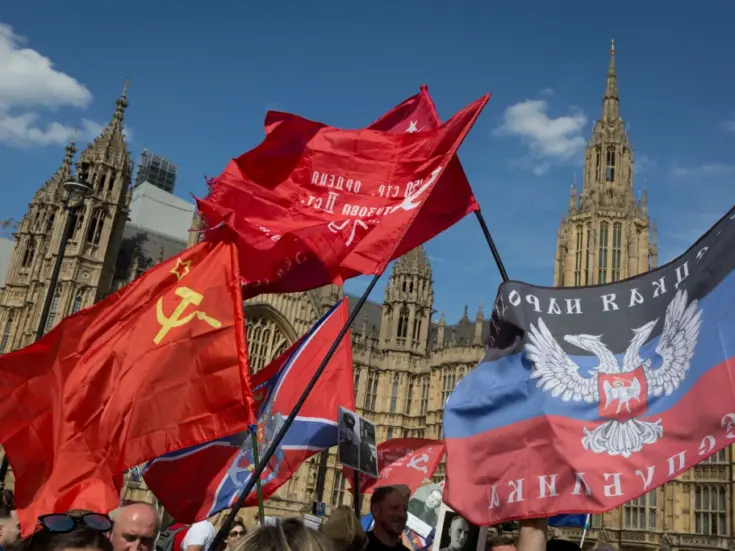 Russians celebrating Victory Day in London