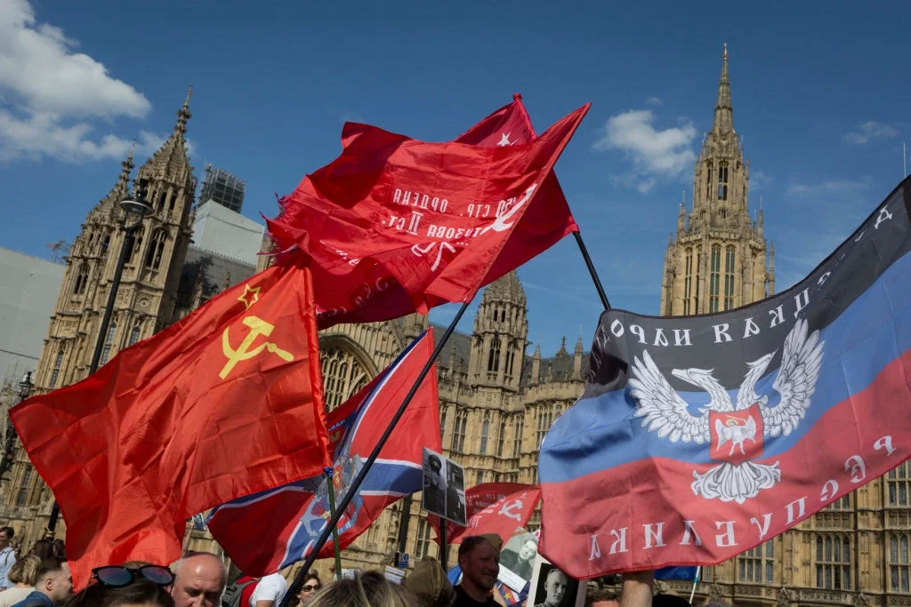 Russians celebrating Victory Day in London