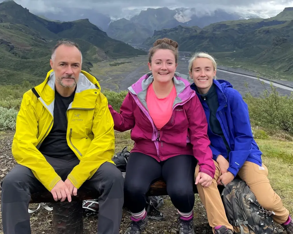 Bill Holmes with his two daughters, Lauren and Becky