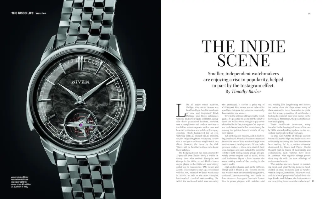 Watches spread from Spear's issue 88 