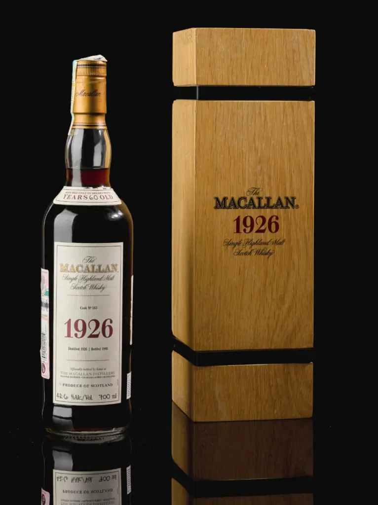 The Macallan 1926 Fine and Rare 60-Year-Old, one of the most expensive whiskies in the world.