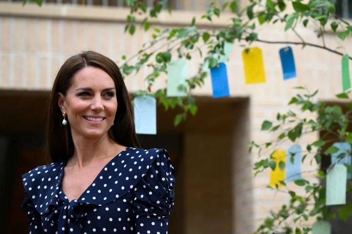 Princess of Wales Catherine with a blue dress