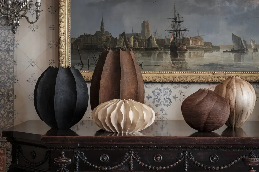 Group of wooden vessels by Marc Ricourt and John Jordan