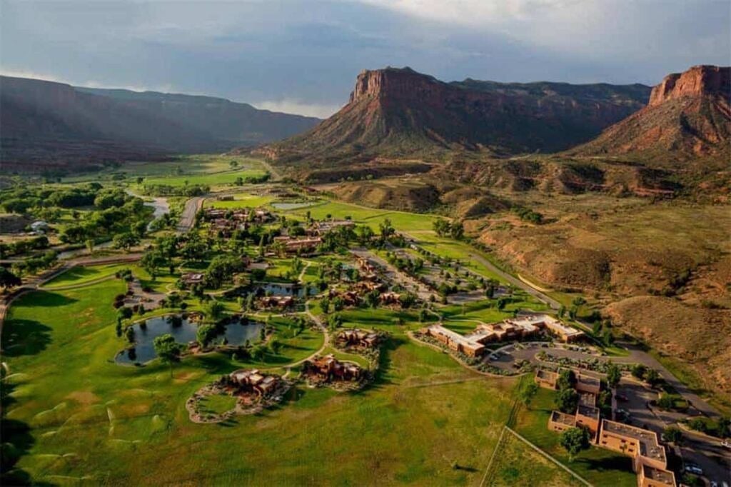 A view across the valley from Gateway Canyons Ranch