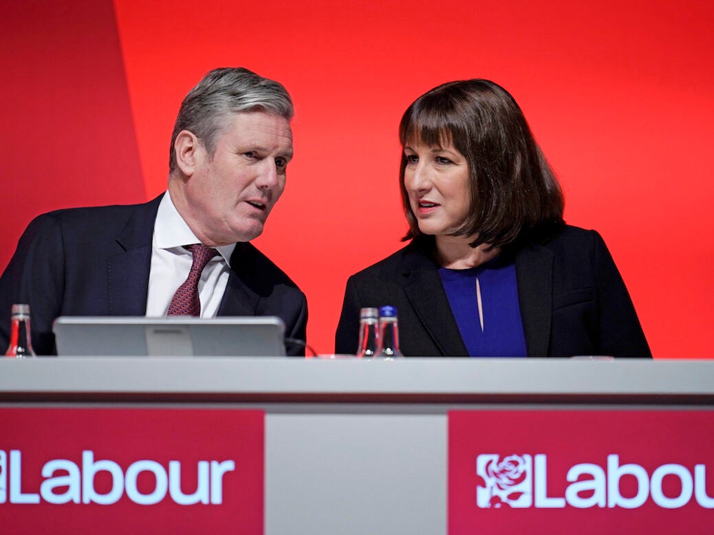 Keir Starmer speaks to Rachel Reeves at the tax Labour Party Annual Conference - Day Two