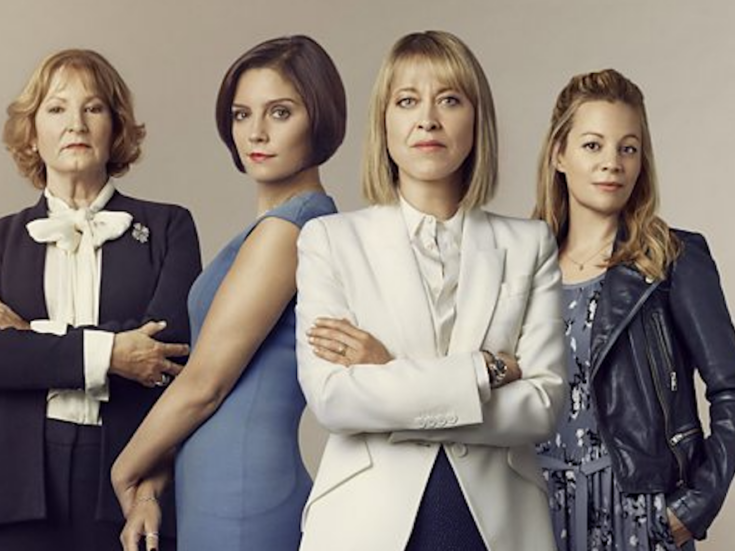 A press image of the BBC TV drama The Split with four women facing camera