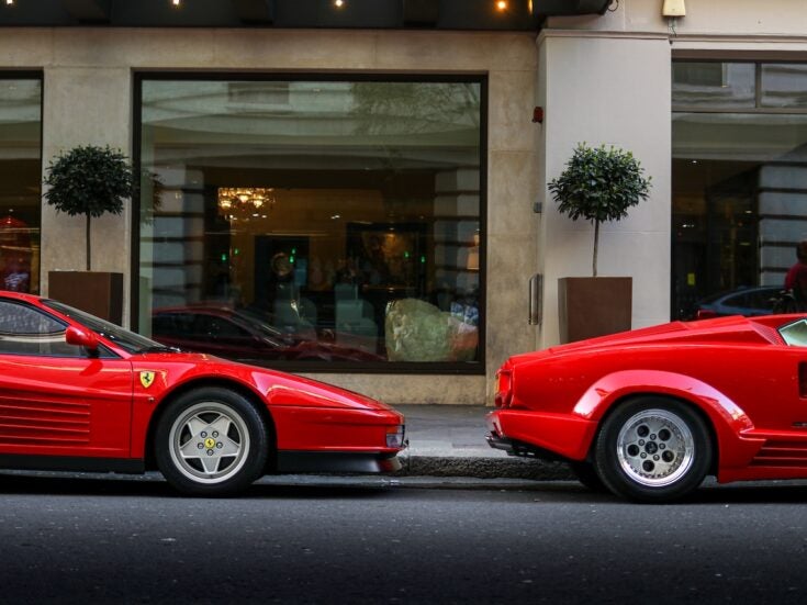 Ferrari Testarossa and Lamborghini