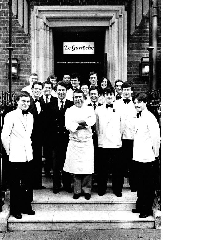 Albert Roux and colleagues outside Le Gavroche