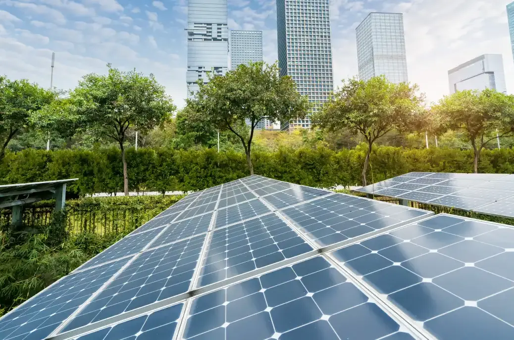 solar panels modern city esg investing