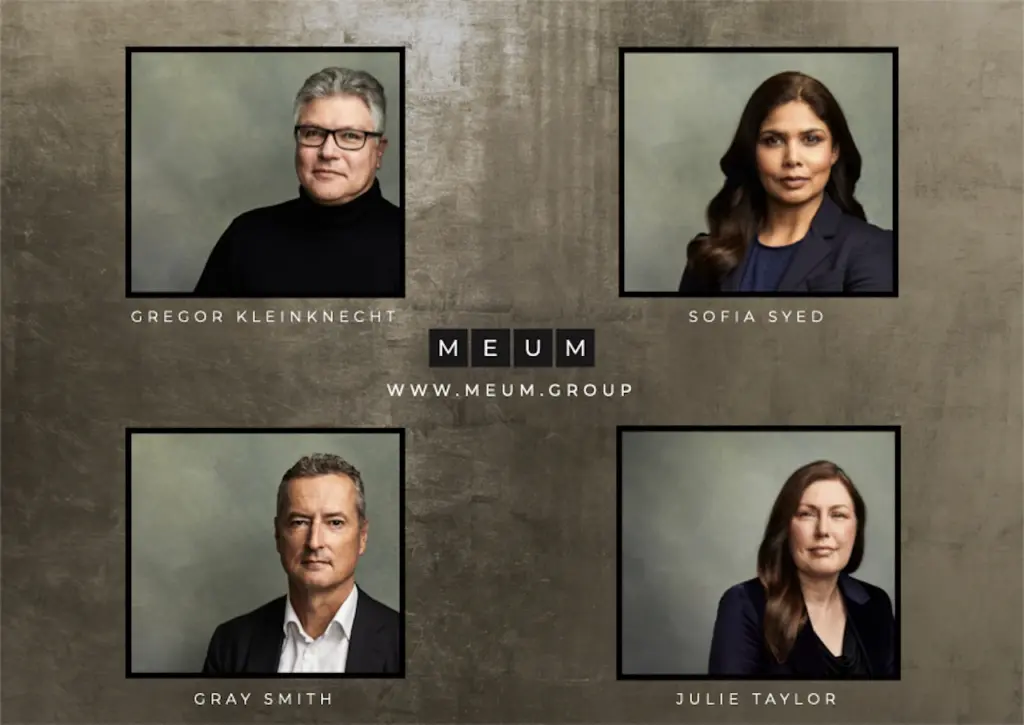 Four headshots of founding partners of Meum