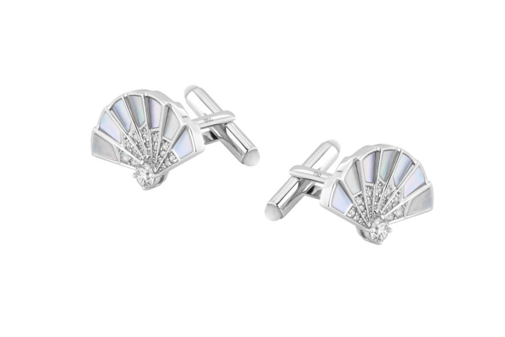 Garrard Fanfare Symphony Diamond and Mother of Pearl Cufflinks - luxury gifts for him