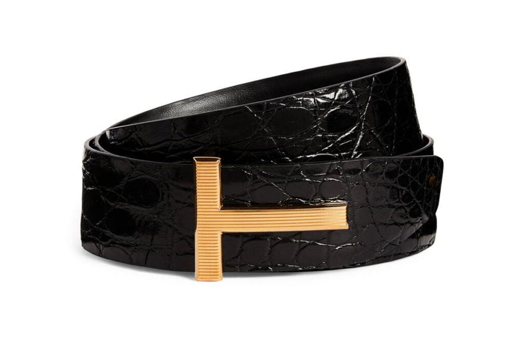 Tom Ford Crocodile Reversible T Ridge Belt - luxury gifts for him