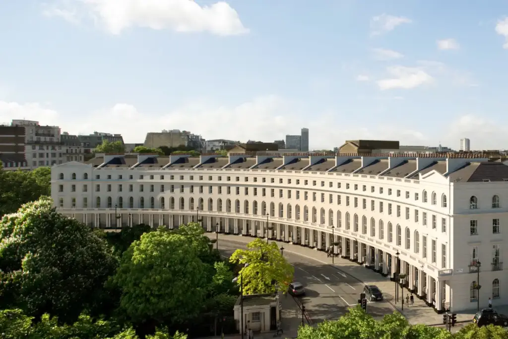 A drone view of Regents Crescent