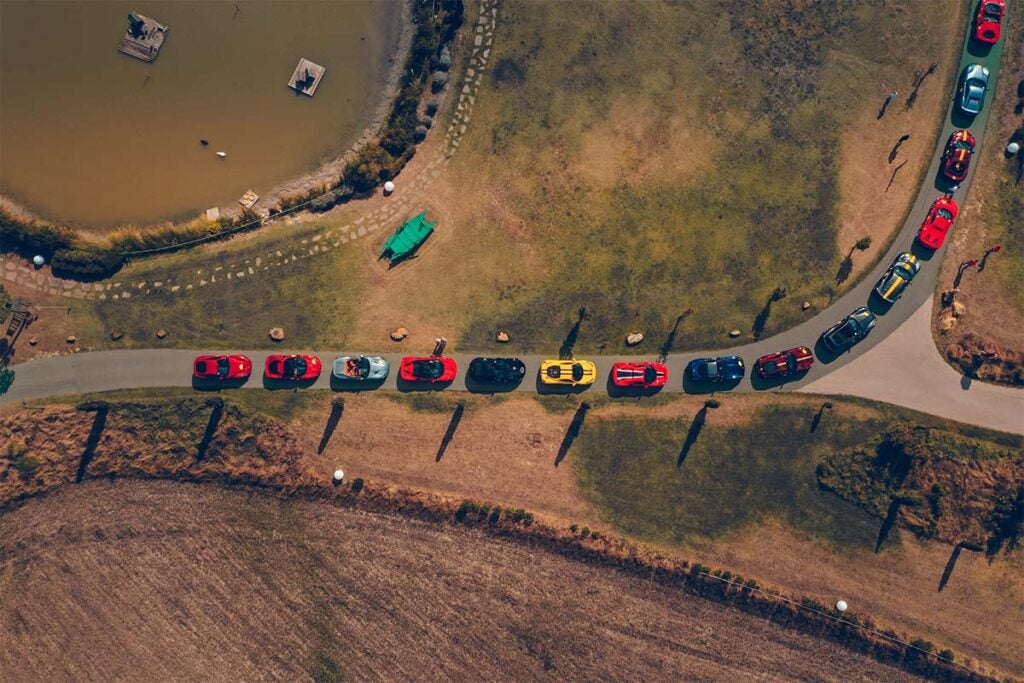 The convoy lit up the Tuscan countryside – and won Ferrari some new fans / Image: Michael Shelford