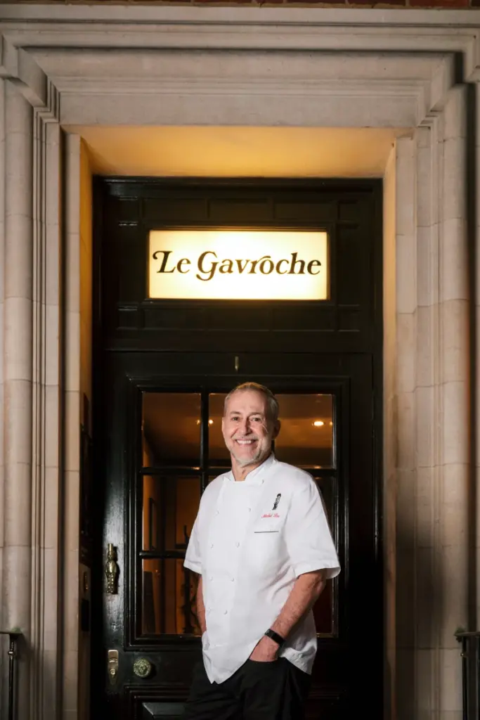 Michel Roux jr in the doorway of Le Gavroche Jodi Hinds