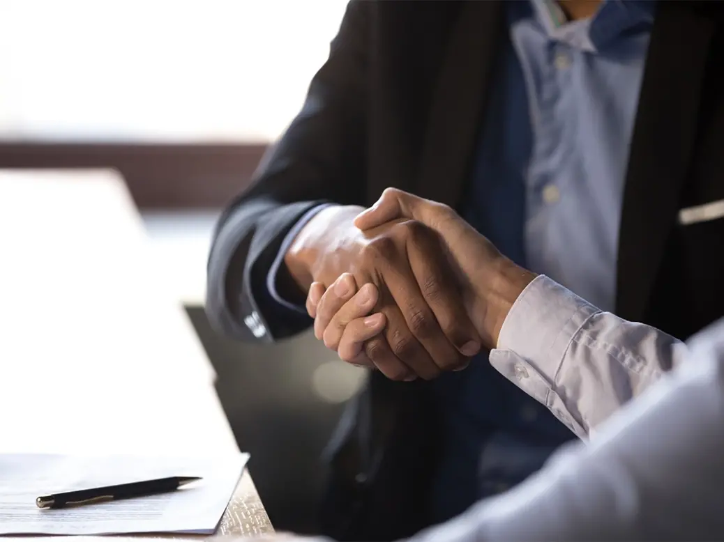 Stock image of a handshake