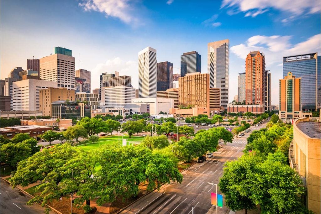Downtown Houston, Texas, one of the wealthiest cities in the US