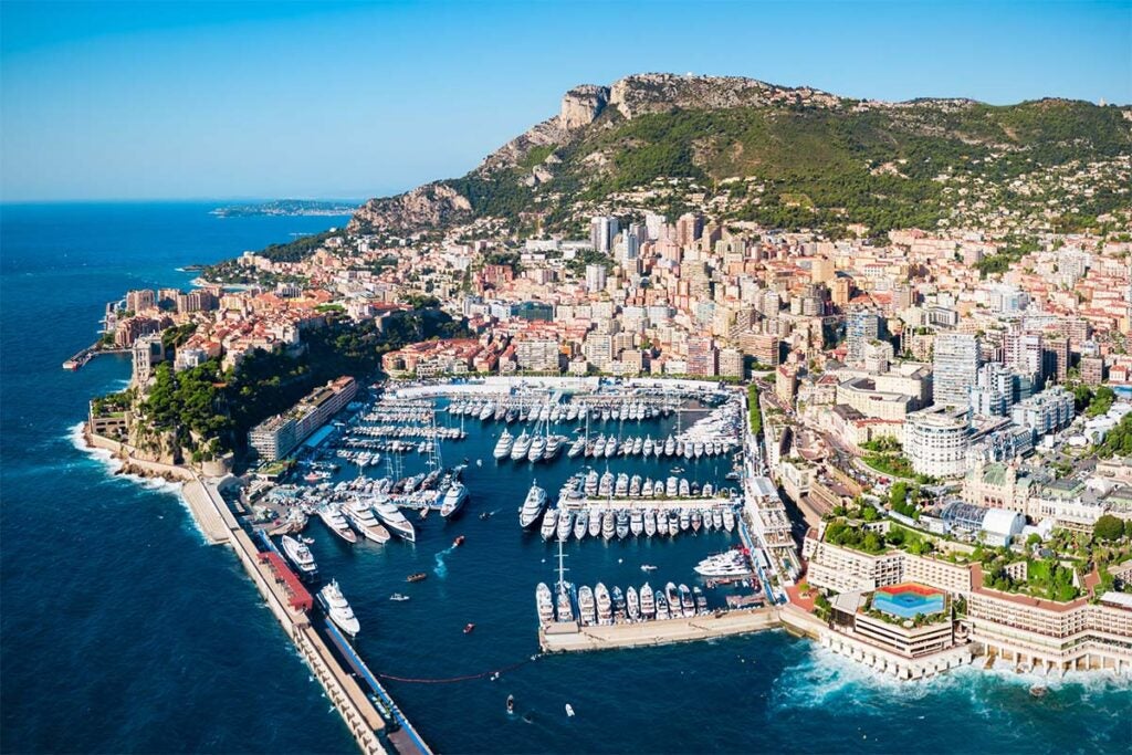 An aerial view of Monaco