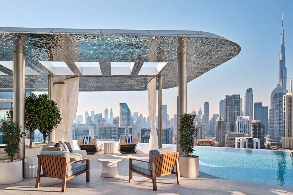 A photo of the rooftop pool at The Lana Dubai