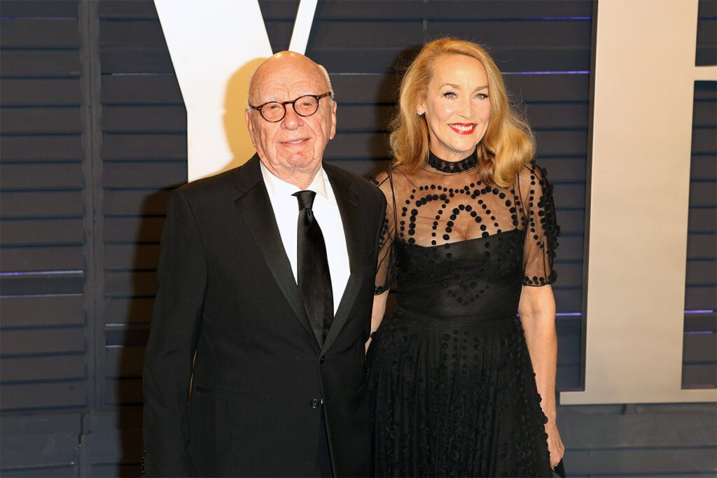 Newspaper owner Rupert Murdoch, pictured with ex-wife Jerry Hall