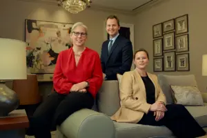 Photograph of Clare Anderson with other members of the Schroders Family Office team