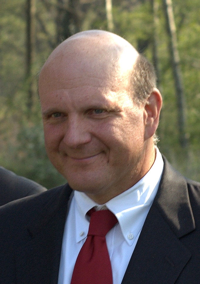 for Where did the richest billionaires go to school? A photo of Steve Ballmer