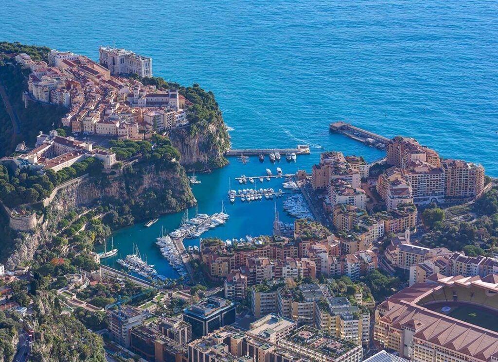 An aerial view of Monaco