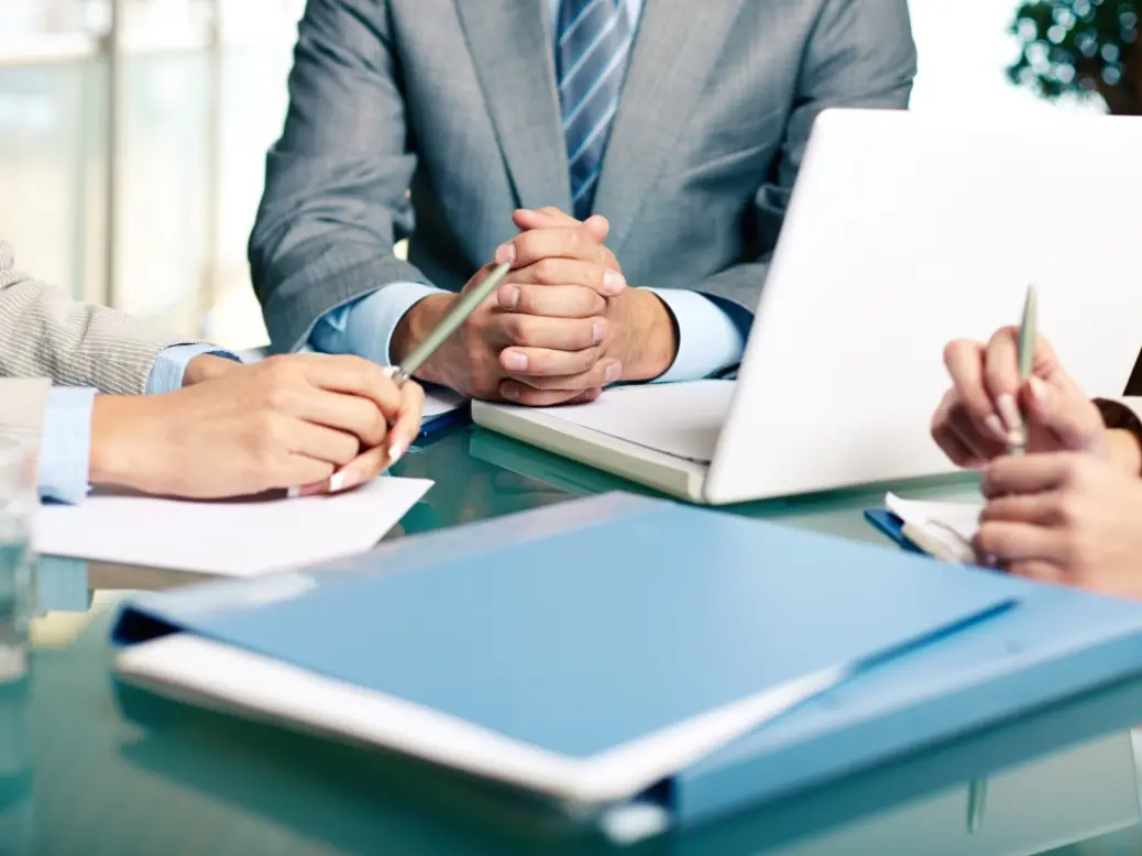 close-up executives sitting-table