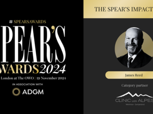 James Reed wins the Spear’s Impact Award in Association with Clinic Les Alpes