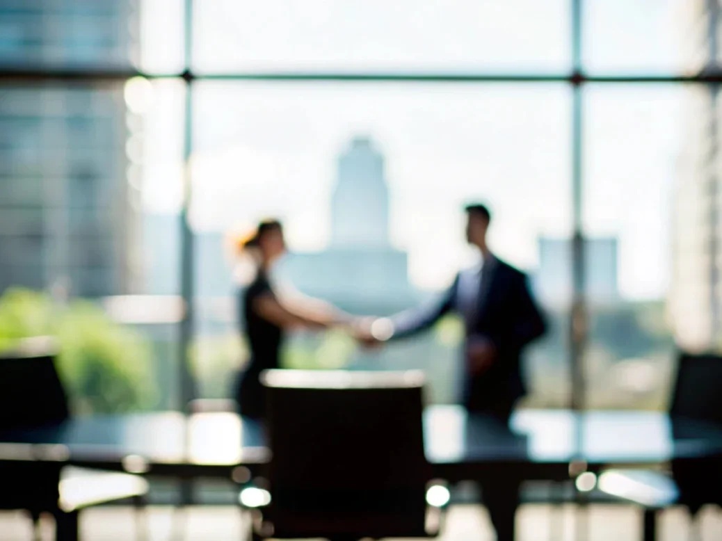 Man and woman shaking hands