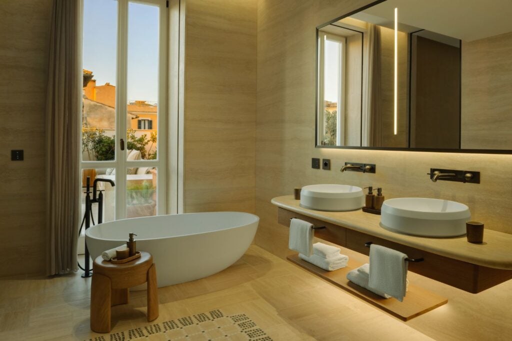 The bathroom at the Six Senses Rome