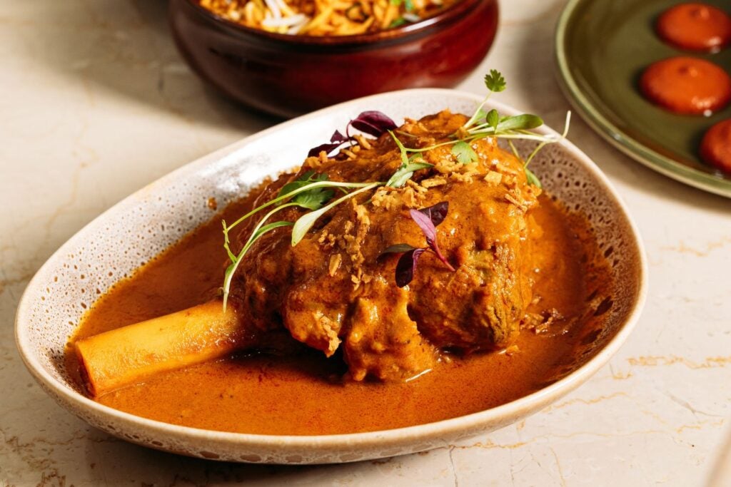 A slow-cooked lamb shank at Kahani restaurant in Sloane Square