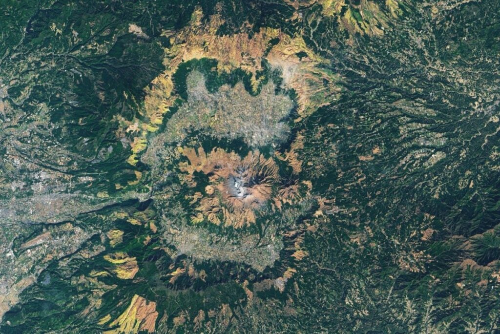Japan volcano view Alamy